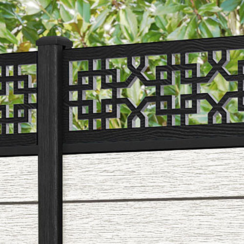 Fusion Zaria Fence Panel - Light Stone - with our composite posts