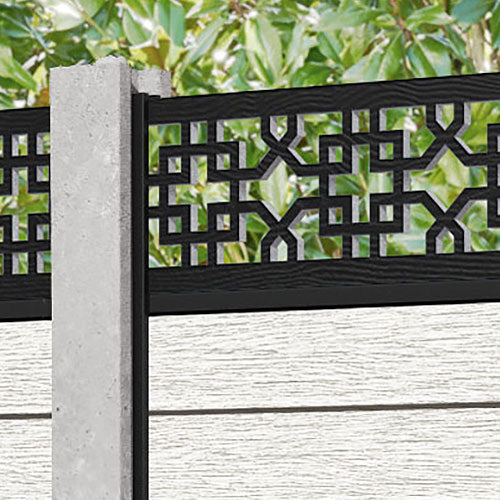 Fusion Zaria Fence Panel - Light Stone - for existing concrete posts