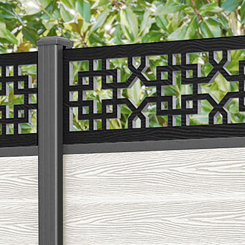 Classic Zaria Fence Panel - Light Stone - with our aluminium posts