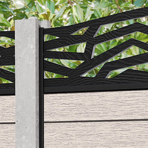 Fusion Zenith Curved Top Fence Panel - Mid Stone - for existing concrete posts