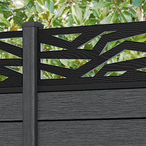 Fusion Zenith Fence Panel - Dark Grey - with our composite posts