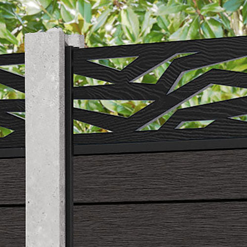 Fusion Zenith Fence Panel - Dark Oak - for existing concrete posts
