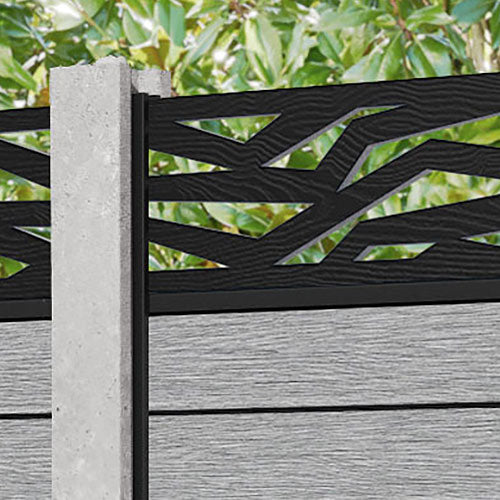 Fusion Zenith Fence Panel - Light Grey - for existing concrete posts