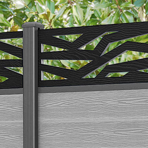 Classic Zenith Fence Panel - Light Grey - with our aluminium posts
