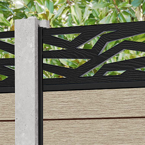 Fusion Zenith Fence Panel - Light Oak - for existing concrete posts