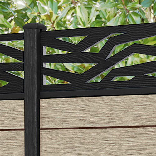 Fusion Zenith Fence Panel - Light Oak - with our composite posts