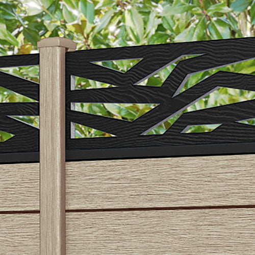 Fusion Zenith Fence Panel - Light Oak - with our composite posts