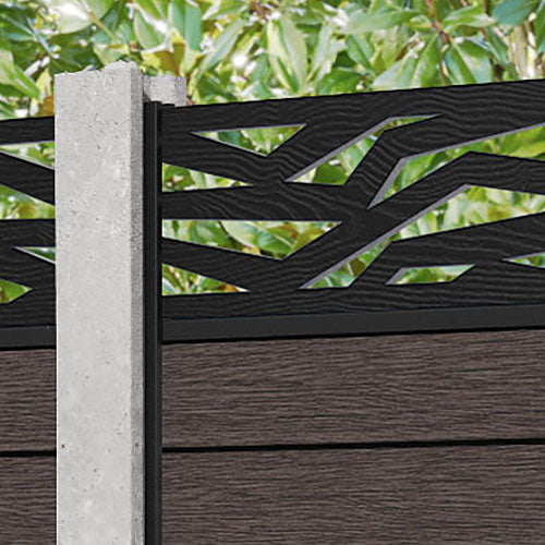 Fusion Zenith Fence Panel - Mid Brown - for existing concrete posts