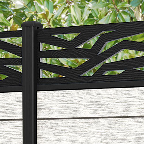 Fusion Zenith Fence Panel - Light Stone - with our aluminium posts