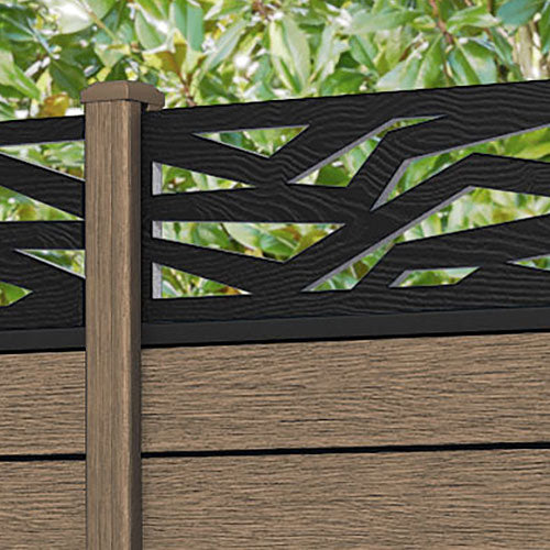 Fusion Zenith Fence Panel - Teak - with our composite posts