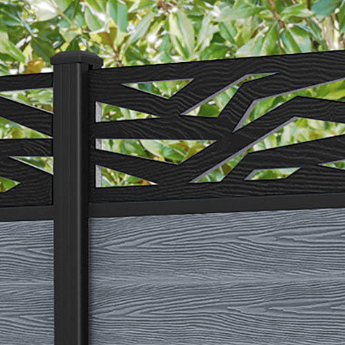 Classic Zenith Fence Panel - Anthracite - with our aluminium posts