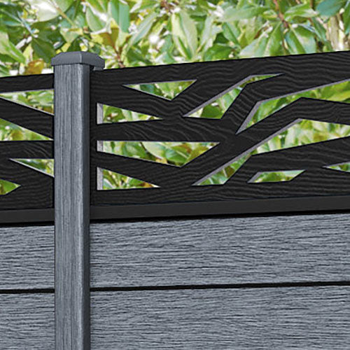Fusion Zenith Fence Panel - Anthracite - with our composite posts