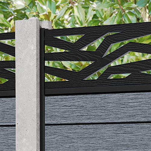 Fusion Zenith Fence Panel - Anthracite - for existing concrete posts