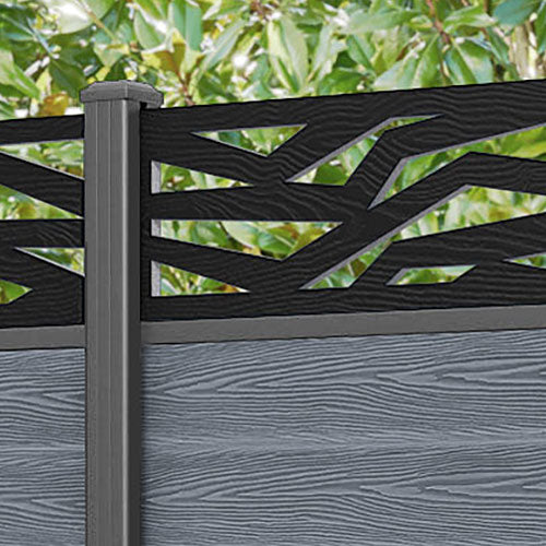 Classic Zenith Fence Panel - Anthracite - with our aluminium posts
