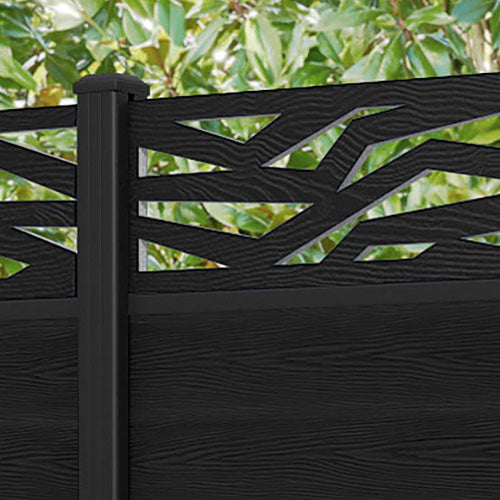 Classic Zenith Fence Panel - Black - with our aluminium posts
