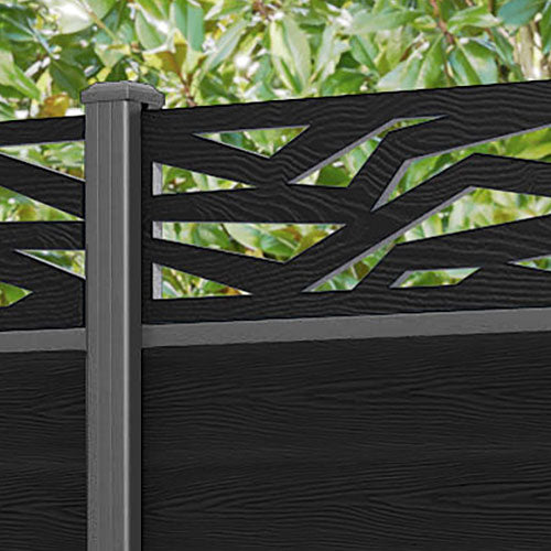 Classic Zenith Fence Panel - Black - with our aluminium posts