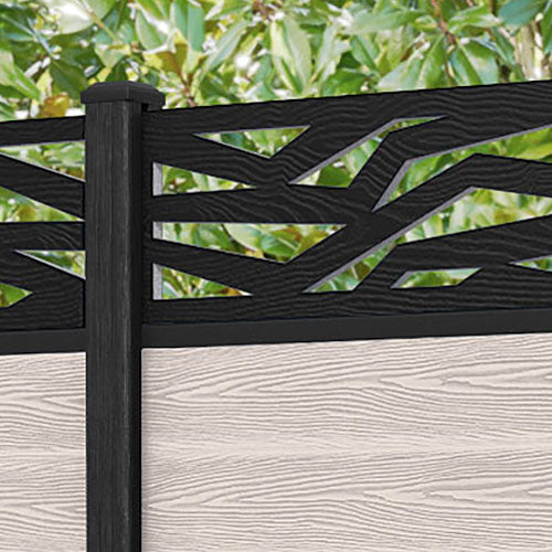 Classic Zenith Fence Panel - Mid Stone - with our composite posts