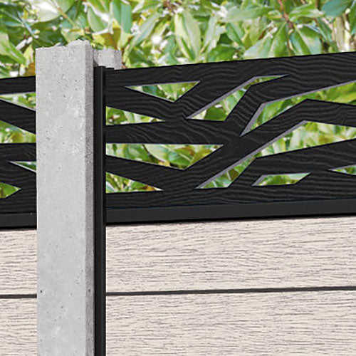 Fusion Zenith Fence Panel - Mid Stone - for existing concrete posts
