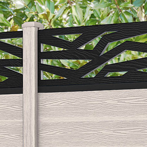 Classic Zenith Fence Panel - Mid Stone - with our composite posts