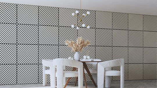 InsuSlat™ Angled Wall Panel - Linen - H60cm x W60cm (Pack of 4) = H240cm x W60cm