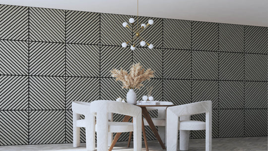 InsuSlat™ Angled Wall Panel - Mid Grey - H60cm x W60cm (Pack of 4) = H240cm x W60cm