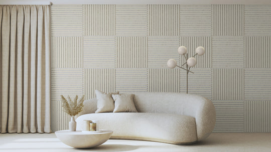 InsuSlat™ Wall Panel - Bone - H60cm x W60cm (Pack of 4) = H240cm x W60cm