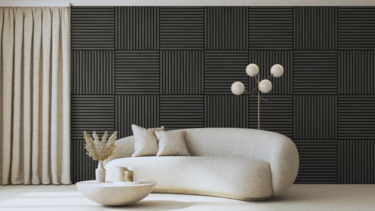 InsuSlat™ Wall Panel - Dark Grey - H60cm x W60cm (Pack of 4) = H240cm x W60cm