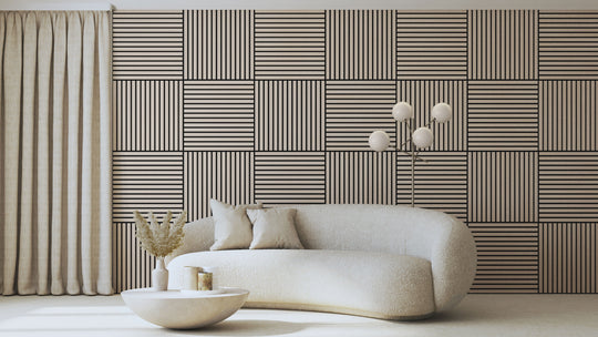 InsuSlat™ Wall Panel - Grey Oak - H60cm x W60cm (Pack of 4) = H240cm x W60cm