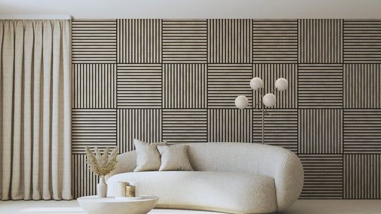 InsuSlat™ Wall Panel - Light Oak - H60cm x W60cm (Pack of 4) = H240cm x W60cm