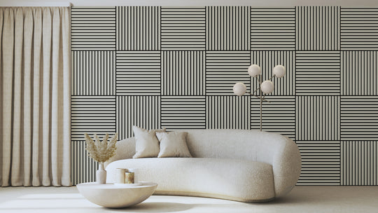 InsuSlat™ Wall Panel - Linen - H60cm x W60cm (Pack of 4) = H240cm x W60cm