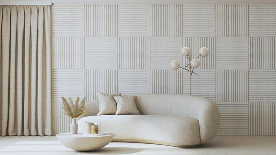 InsuSlat™ Wall Panel - Off White - H60cm x W60cm (Pack of 4) = H240cm x W60cm