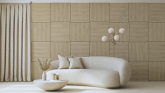 InsuSlat™ Wall Panel - Vermont Oak - H60cm x W60cm (Pack of 4) = H240cm x W60cm