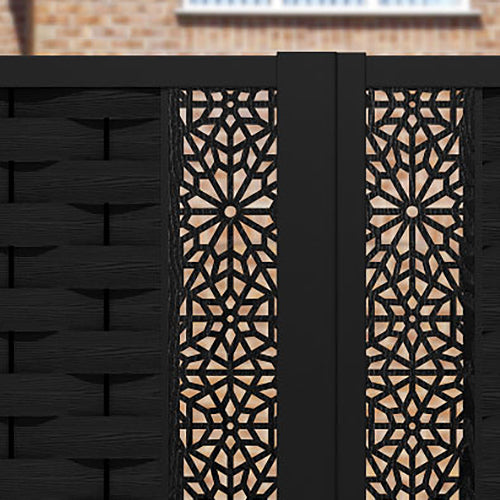 Ripple Alnara Straight Top Driveway Gate - Black - Middle & End Screen