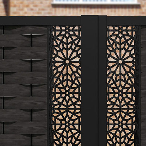 Ripple Alnara Straight Top Driveway Gate - Dark Oak - Middle Screen