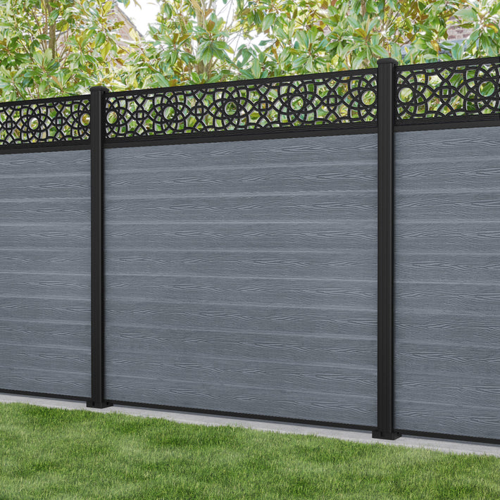 Classic Ambar Fence Panel - Anthracite - with our aluminium posts