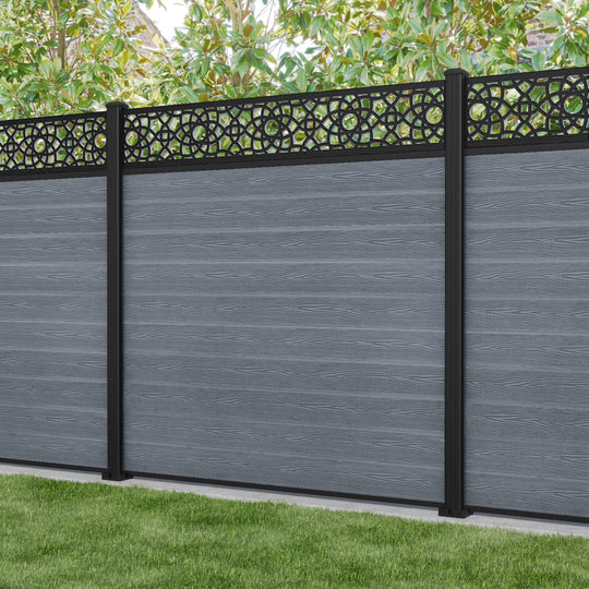 Classic Ambar Fence Panel - Anthracite - with our aluminium posts