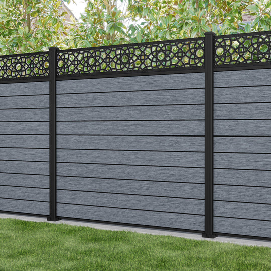 Fusion Ambar Fence Panel - Anthracite - with our aluminium posts