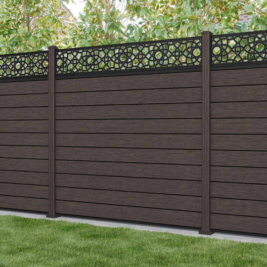 Fusion Ambar Fence Panel - Mid Brown - with our composite posts