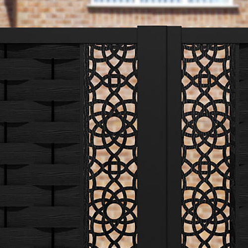 Ripple Ambar Straight Top Driveway Gate - Black - Middle Screen