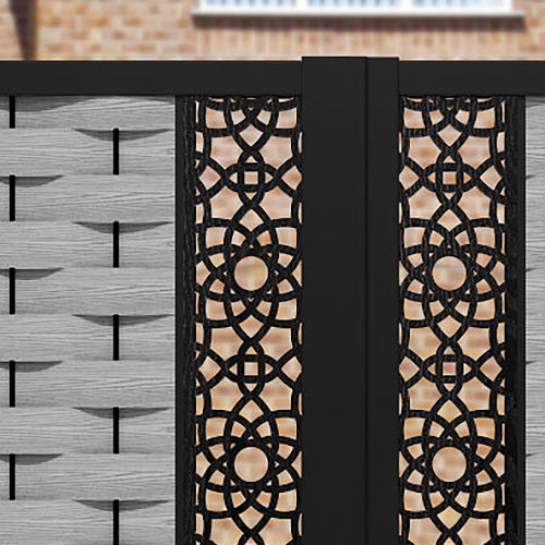 Ripple Ambar Straight Top Driveway Gate - Light Grey - Middle & End Screen