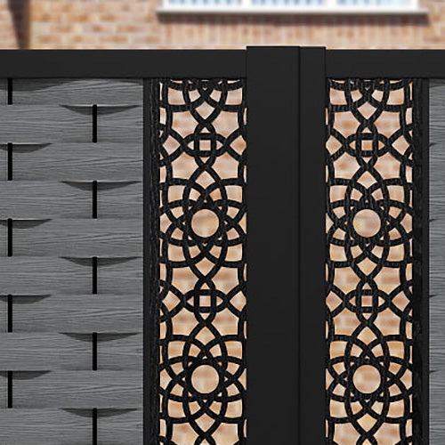 Ripple Ambar Straight Top Driveway Gate - Mid Grey - Middle & End Screen