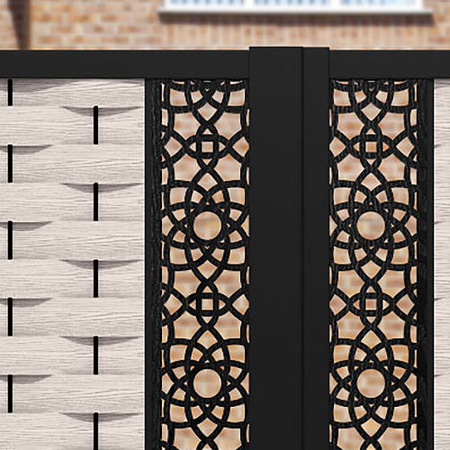 Ripple Ambar Straight Top Driveway Gate - Mid Stone - Middle & End Screen