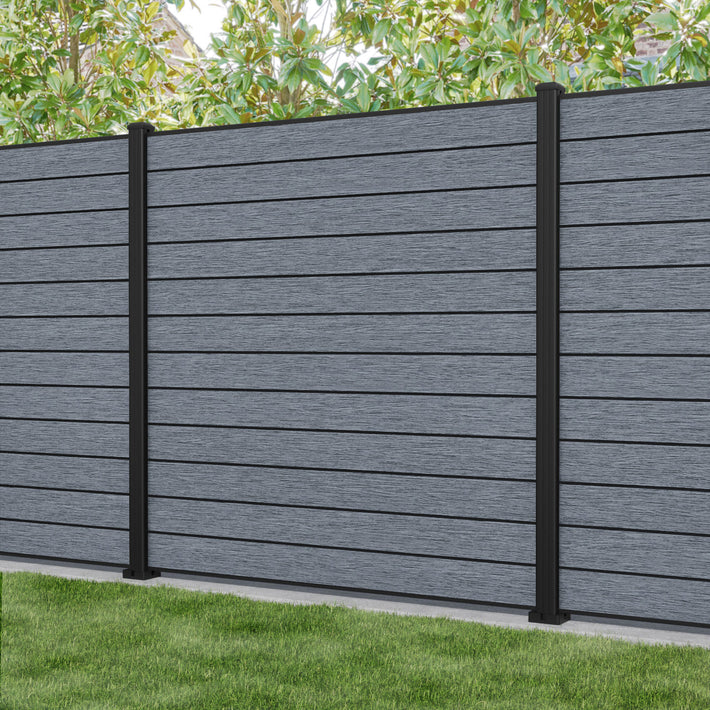 Fusion Fence Panel - Anthracite - with our aluminium posts