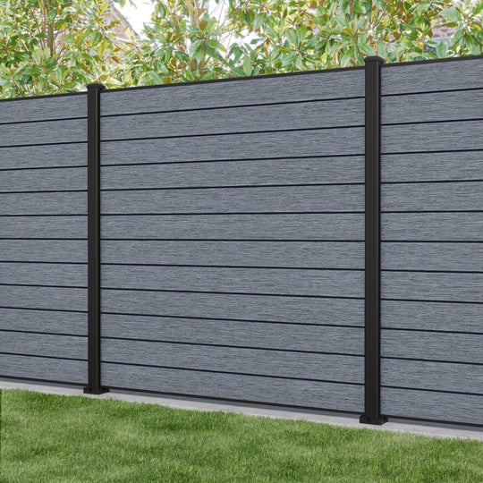 Fusion Fence Panel - Anthracite - with our aluminium posts