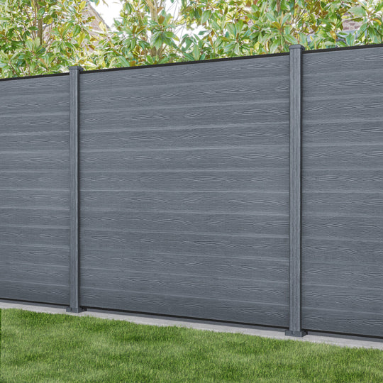 Classic Fence Panel - Anthracite - with our composite posts