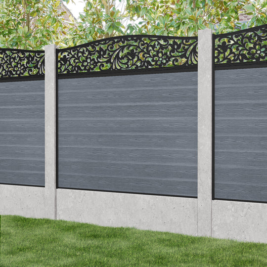 Classic Eden Curved Top Fence Panel - Anthracite - for existing concrete posts