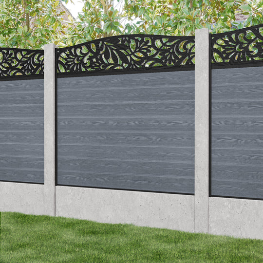 Classic Heritage Curved Top Fence Panel - Anthracite - for existing concrete posts