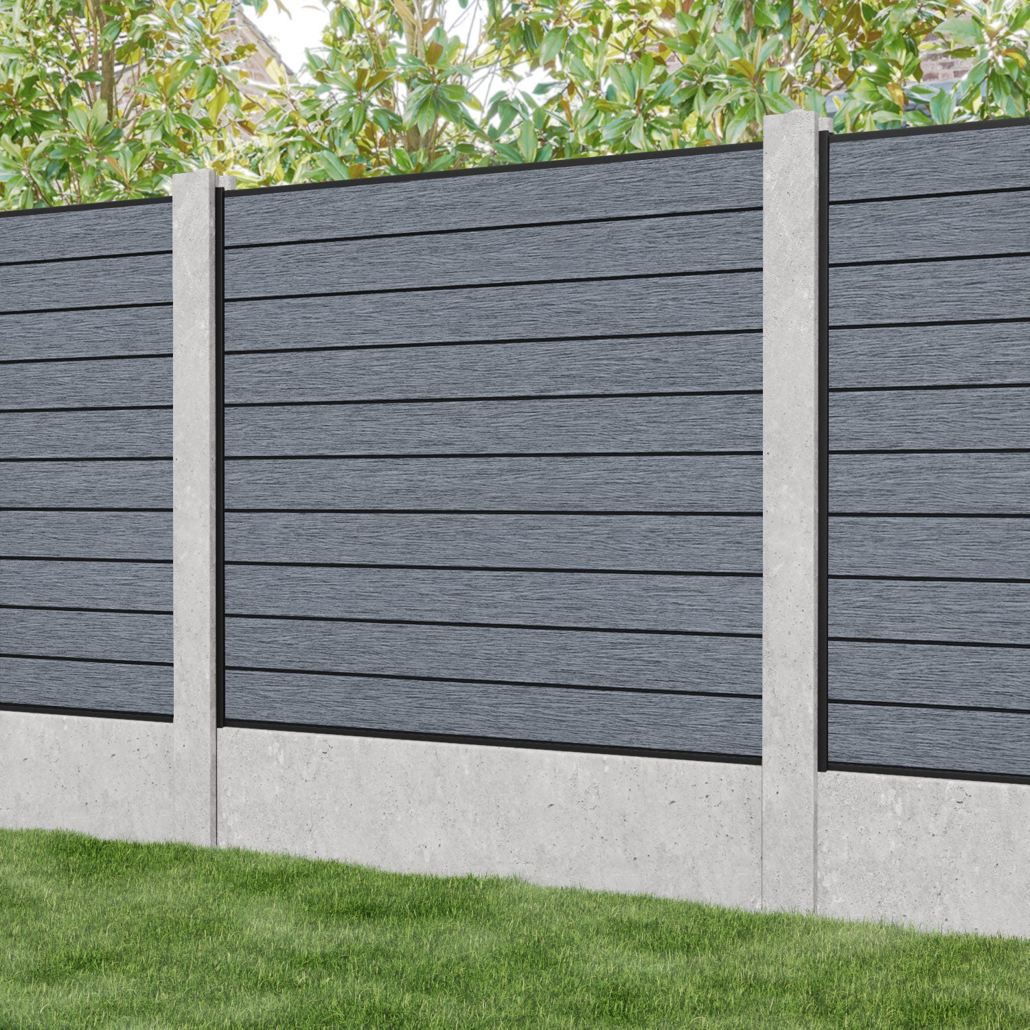 Fusion Fence Panel - Anthracite - for existing concrete posts