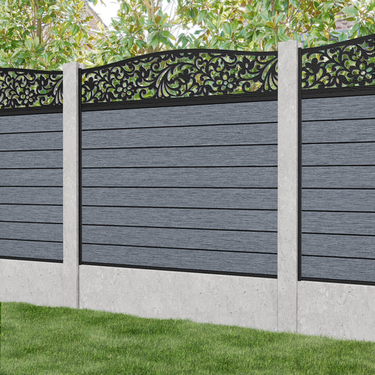 Fusion Eden Curved Top Fence Panel - Anthracite - for existing concrete posts