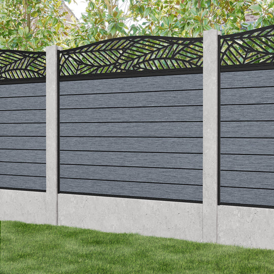 Fusion Habitat Curved Top Fence Panel - Anthracite - for existing concrete posts
